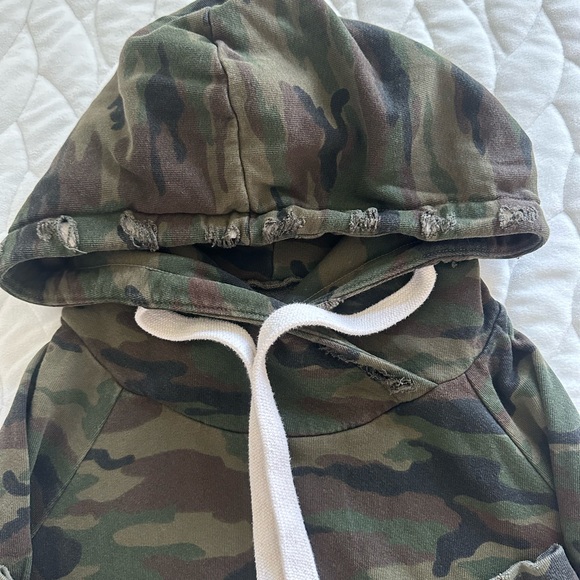 NSF for Soul Cycle Distressed Camo Hoodie Size P XS EUC - Picture 8 of 10